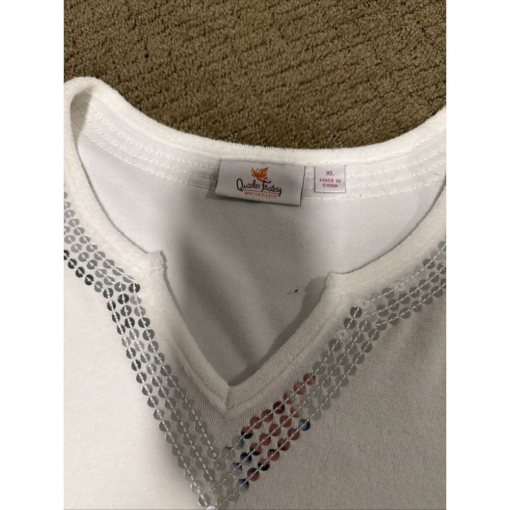 Quacker Factory Lot of 4 Women's XL Tops And Swim Cover Up Studded Nautical Star - Picture 7 of 15